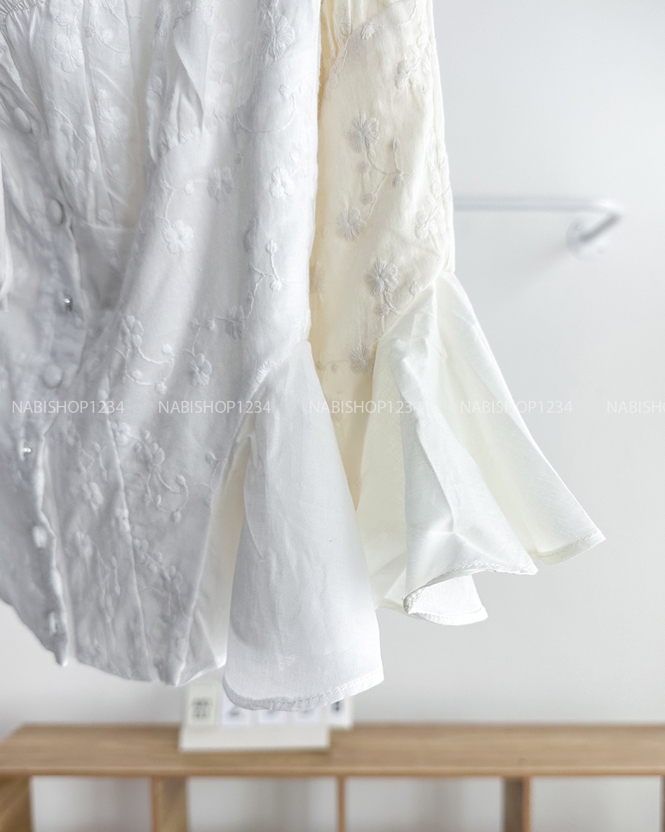 Áo Kiểu Số 299-B 5253 Nút Bọc Thân Bèo