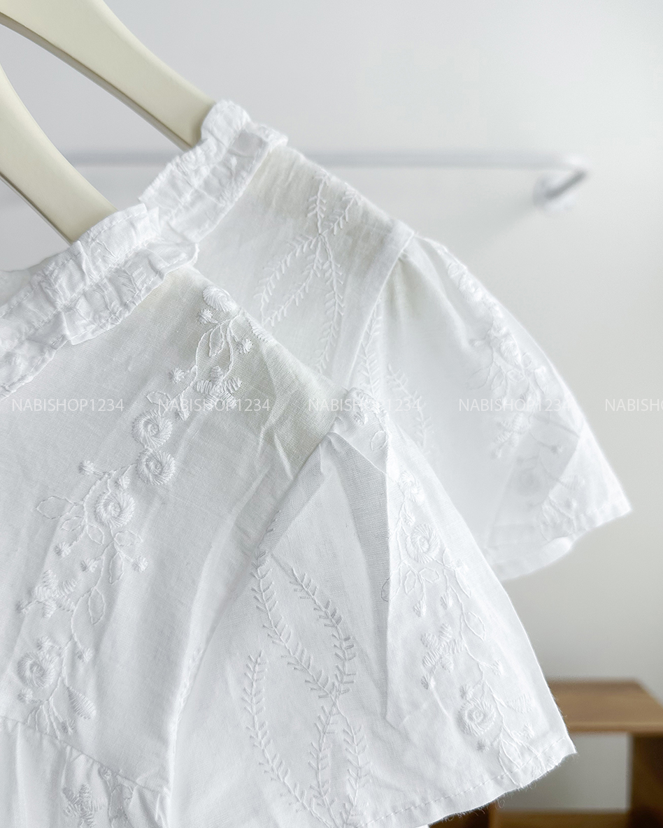 Áo Kiểu Số 292-D 57395 Tay Hến Hoa Nổi