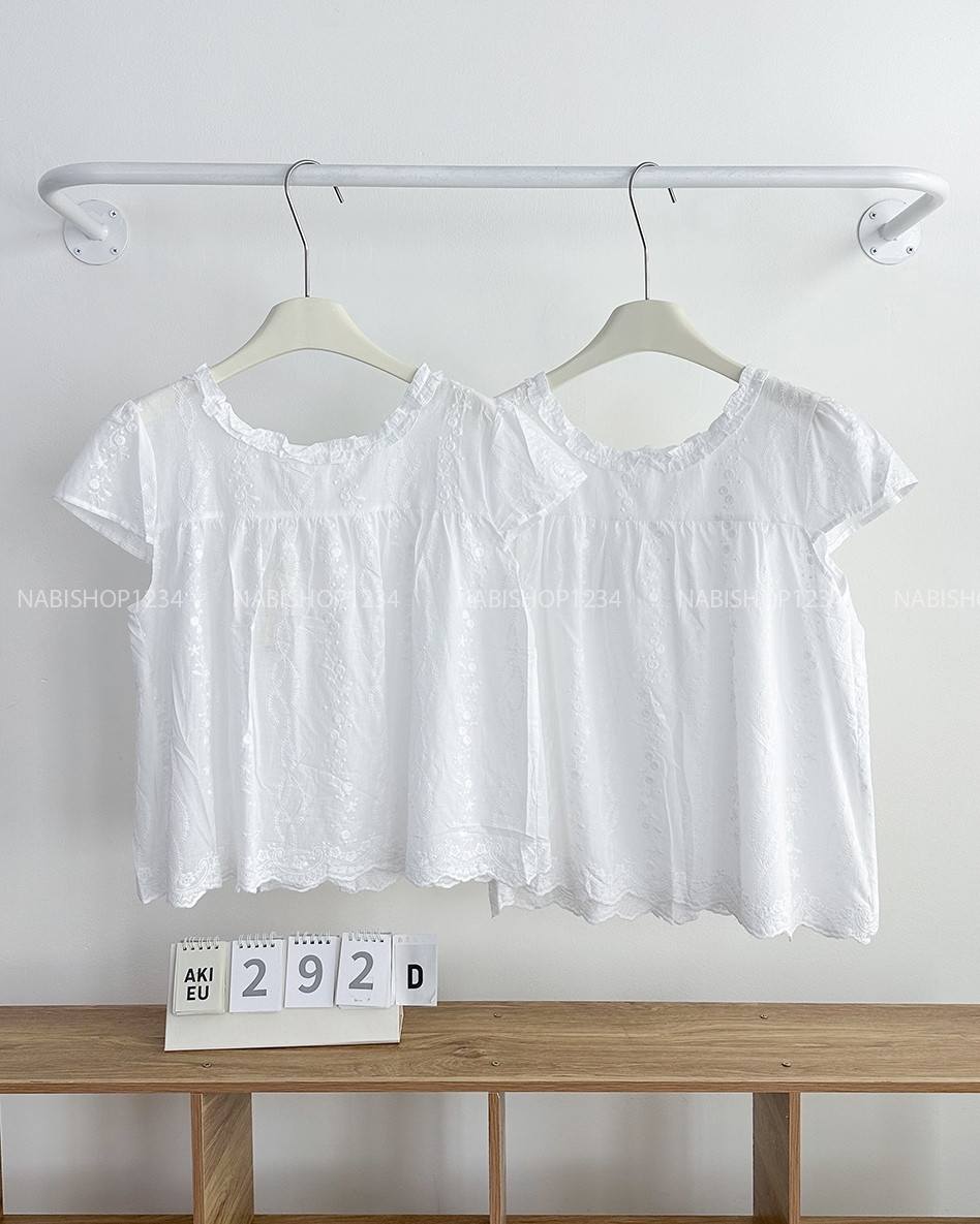 Áo Kiểu Số 292-D 57395 Tay Hến Hoa Nổi