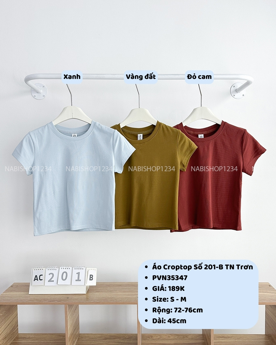 Áo Croptop Số 201-B 3221 TN Trơn