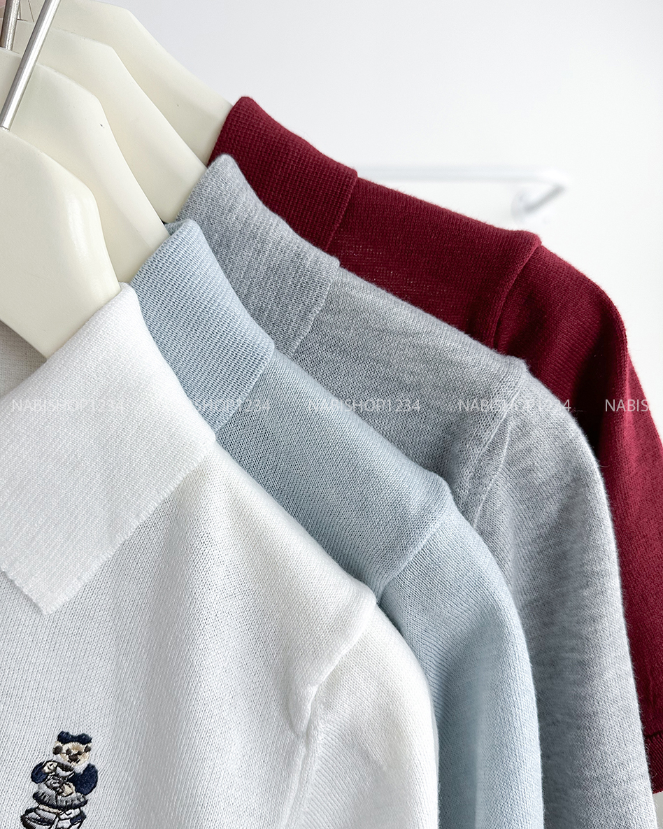 Áo Len Số 112-B 6615 Polo Thêu Gấu