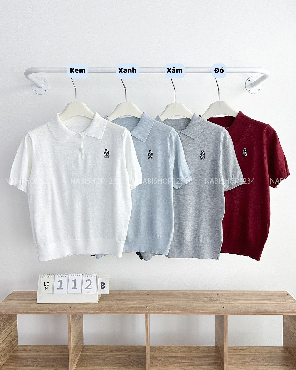Áo Len Số 112-B 6615 Polo Thêu Gấu