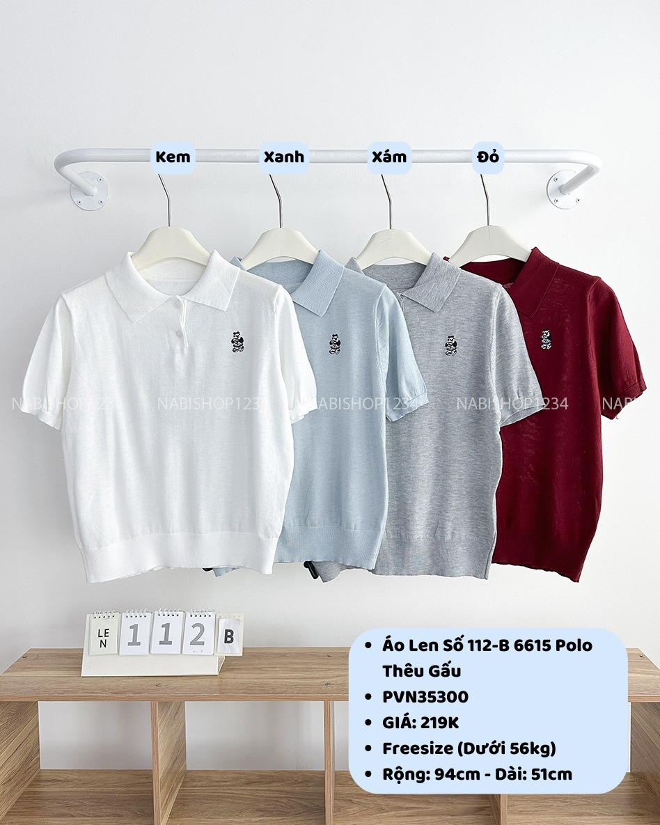 Áo Len Số 112-B 6615 Polo Thêu Gấu