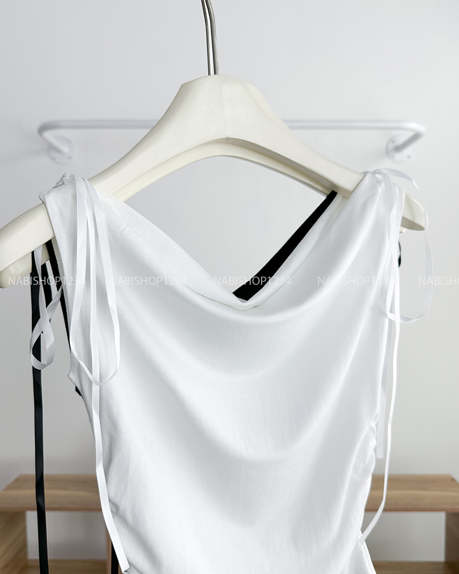 Áo Kiểu Số 301-B 5290 Thân Nhún Nơ Vai