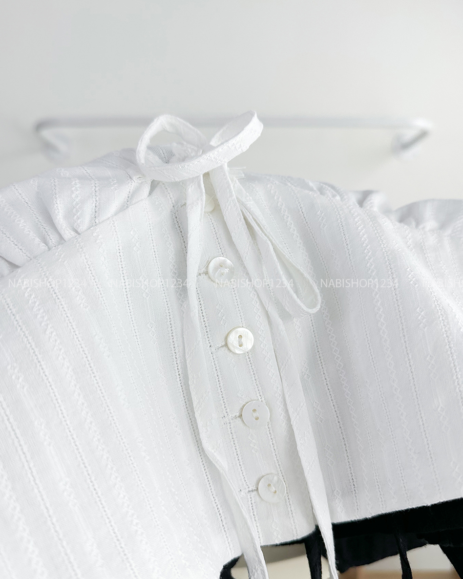 Áo Kiểu Số 303-B 6099 Cổ V Ren Nhún Sau