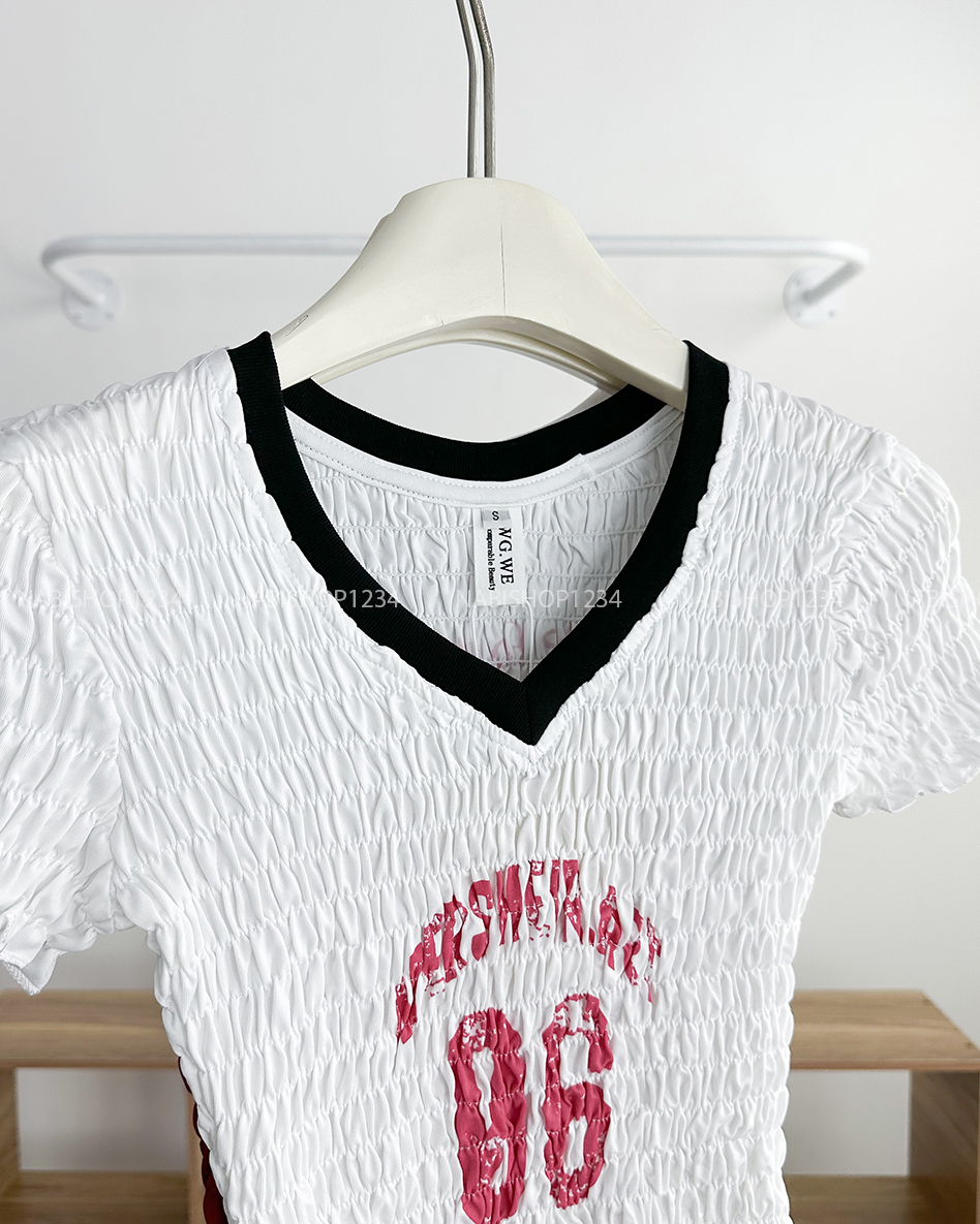 Áo Kiểu Số 304-B 5902 Cổ V Viền Nhún 06