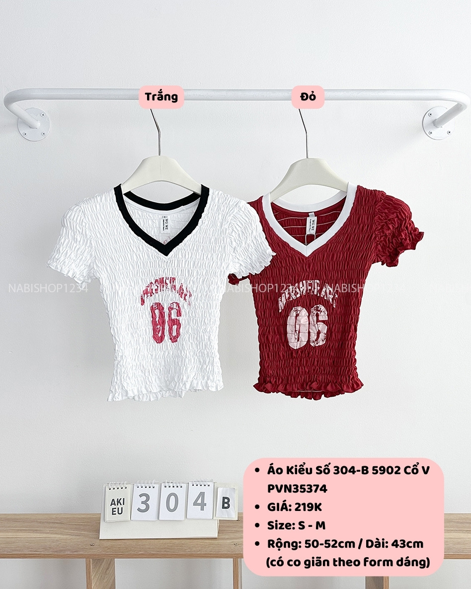 Áo Kiểu Số 304-B 5902 Cổ V Viền Nhún 06