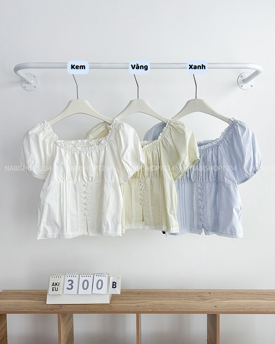 Áo Kiểu Số 300-B 719 Cổ Viền Ren Lưng Chun