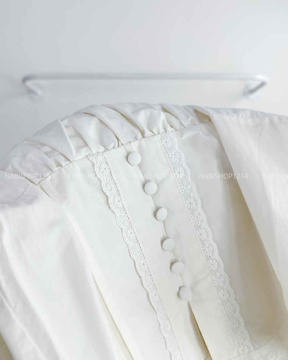 Áo Kiểu Số 300-B 719 Cổ Viền Ren Lưng Chun