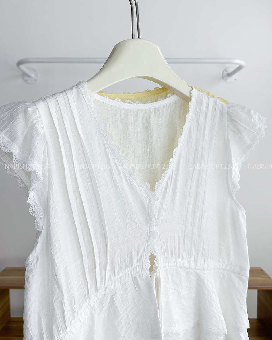 Áo Kiểu Số 307-B 1261 Cánh Tiên Tầng Ren