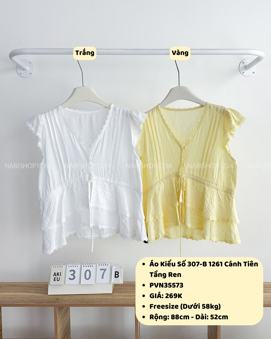 Áo Kiểu Số 307-B 1261 Cánh Tiên Tầng Ren