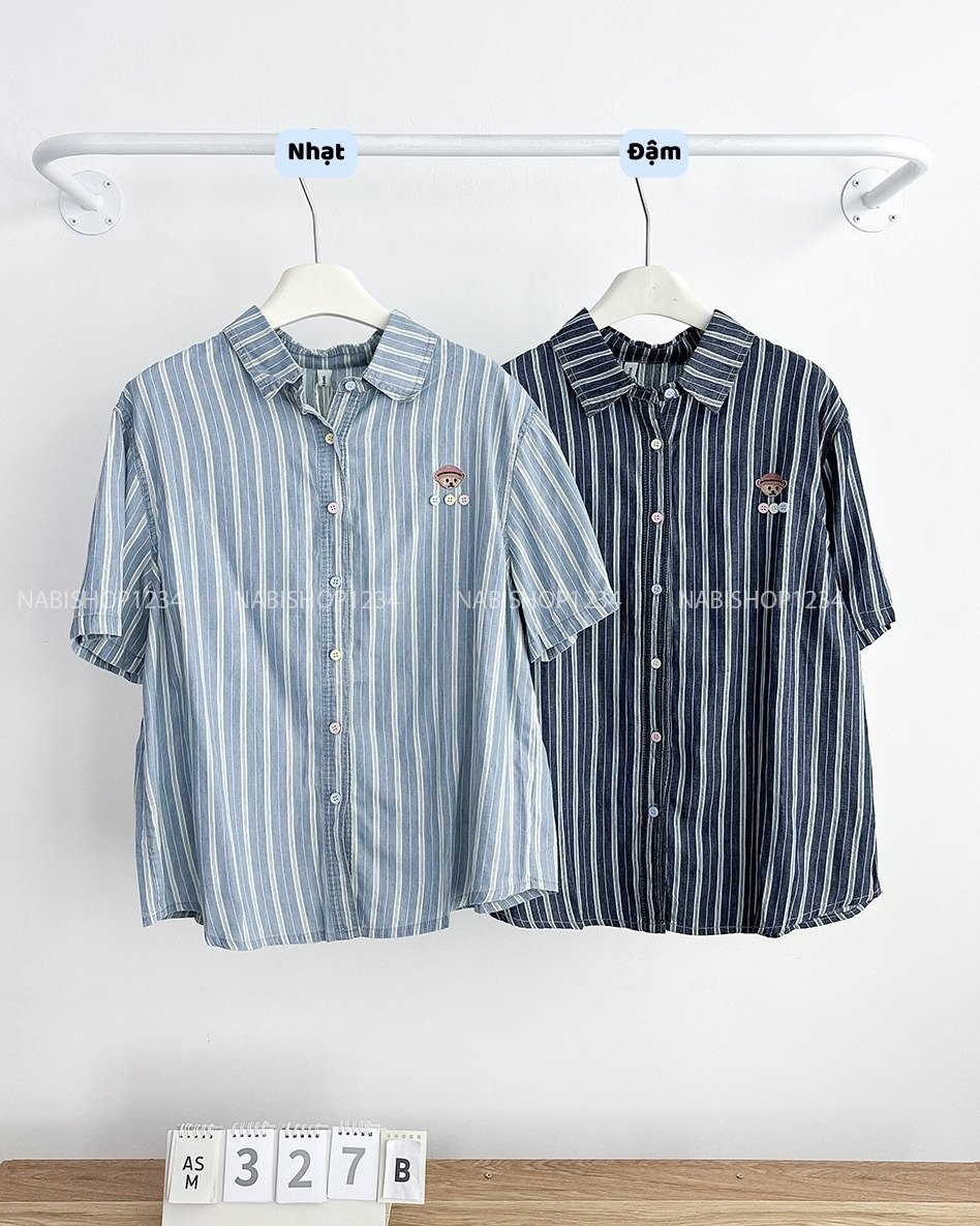 Áo Sơ Mi Số 327-B 70513 TN Kẻ Gấu Nút Màu