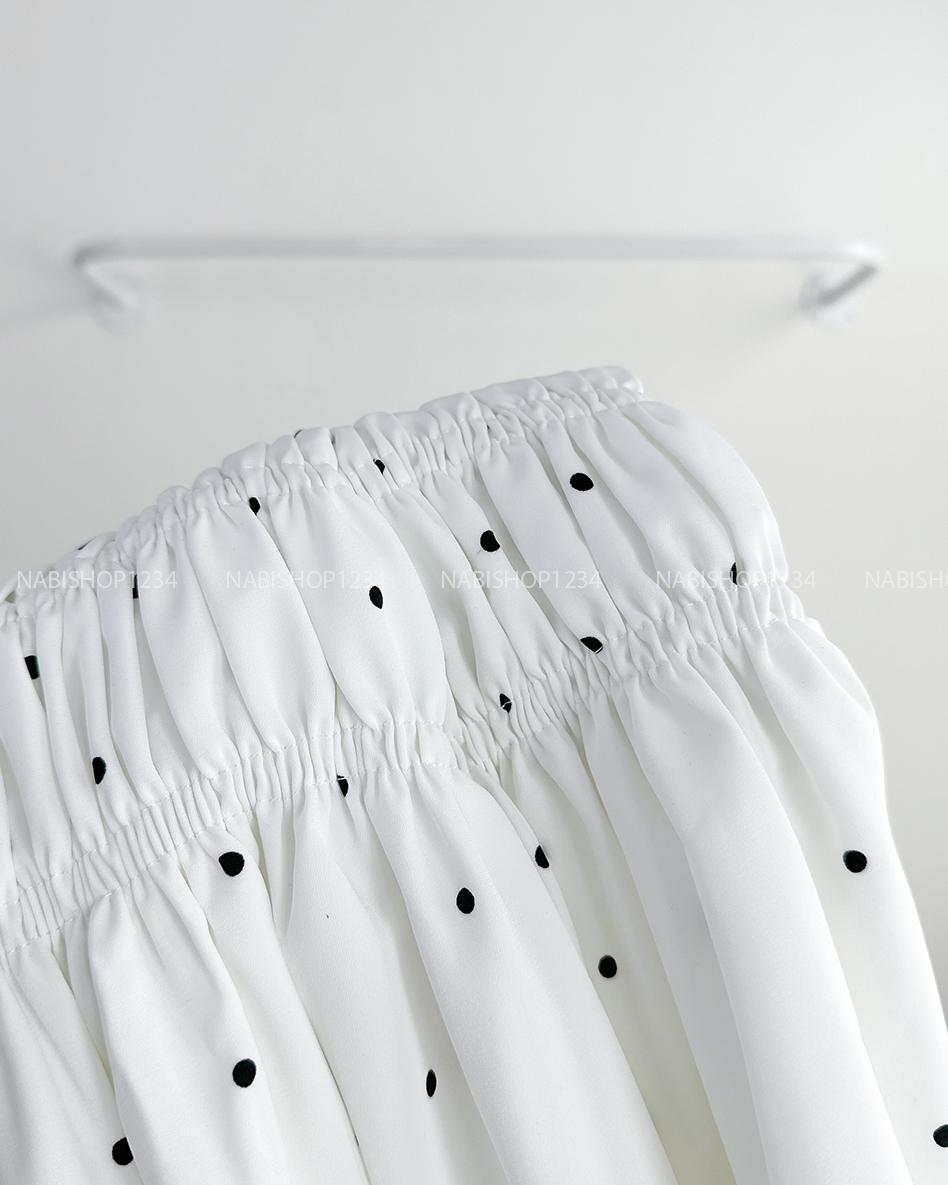Váy Số 185-B 5978 2 Dây Nhún Chấm Bi