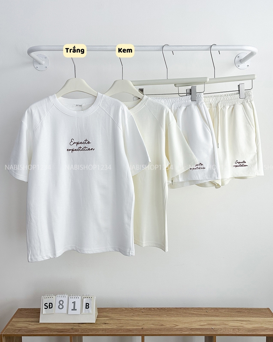 Set Đồ Số 81-B Thêu Chữ Expecte + Short