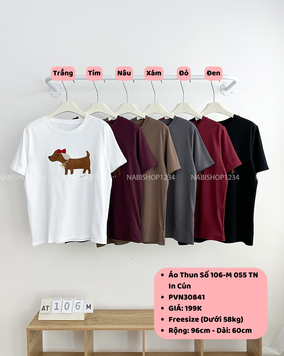 Áo Thun Số 106-M 055 TN In Cún
