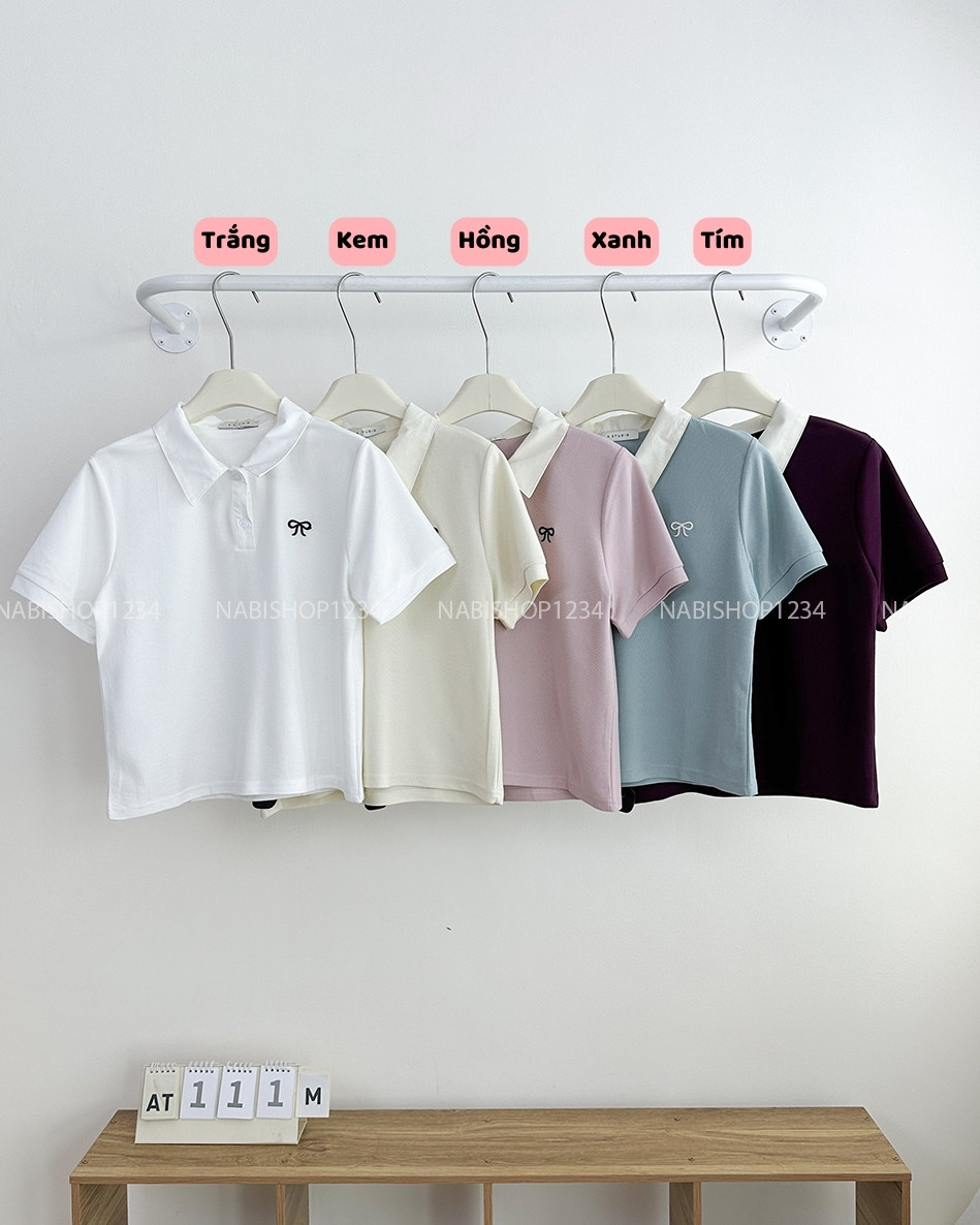 Áo Thun Số 111-M 3577 Polo Thêu Nơ