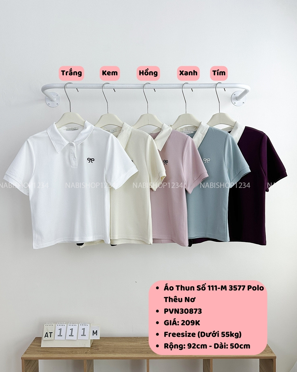 Áo Thun Số 111-M 3577 Polo Thêu Nơ