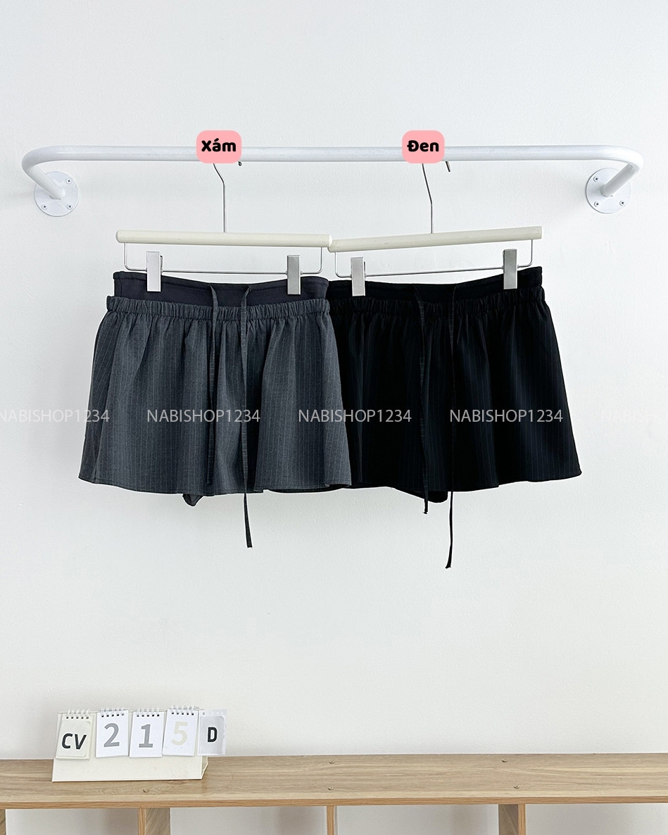 Chân Váy Số 215-D 1013 Ngắn Sọc Chìm
