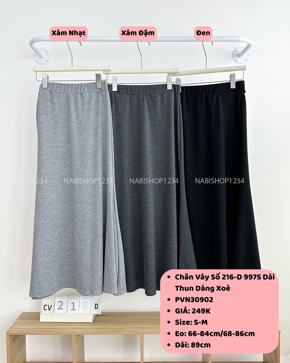 Chân Váy Số 216-D 9975 Dài Thun Dáng Xoè