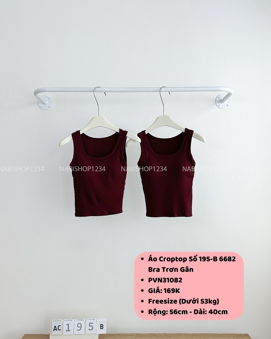 Áo Croptop Số 195-B 6682 Bra Trơn Gân
