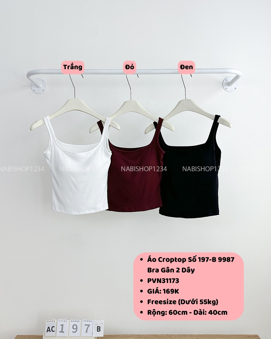 Áo Croptop Số 197-B 9987 Bra Gân 2 Dây