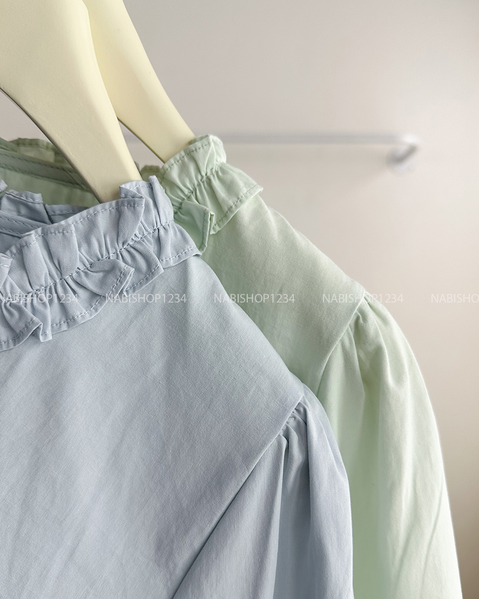 Áo Kiểu Số 188-M 6058 Nút Màu Lai Bèo