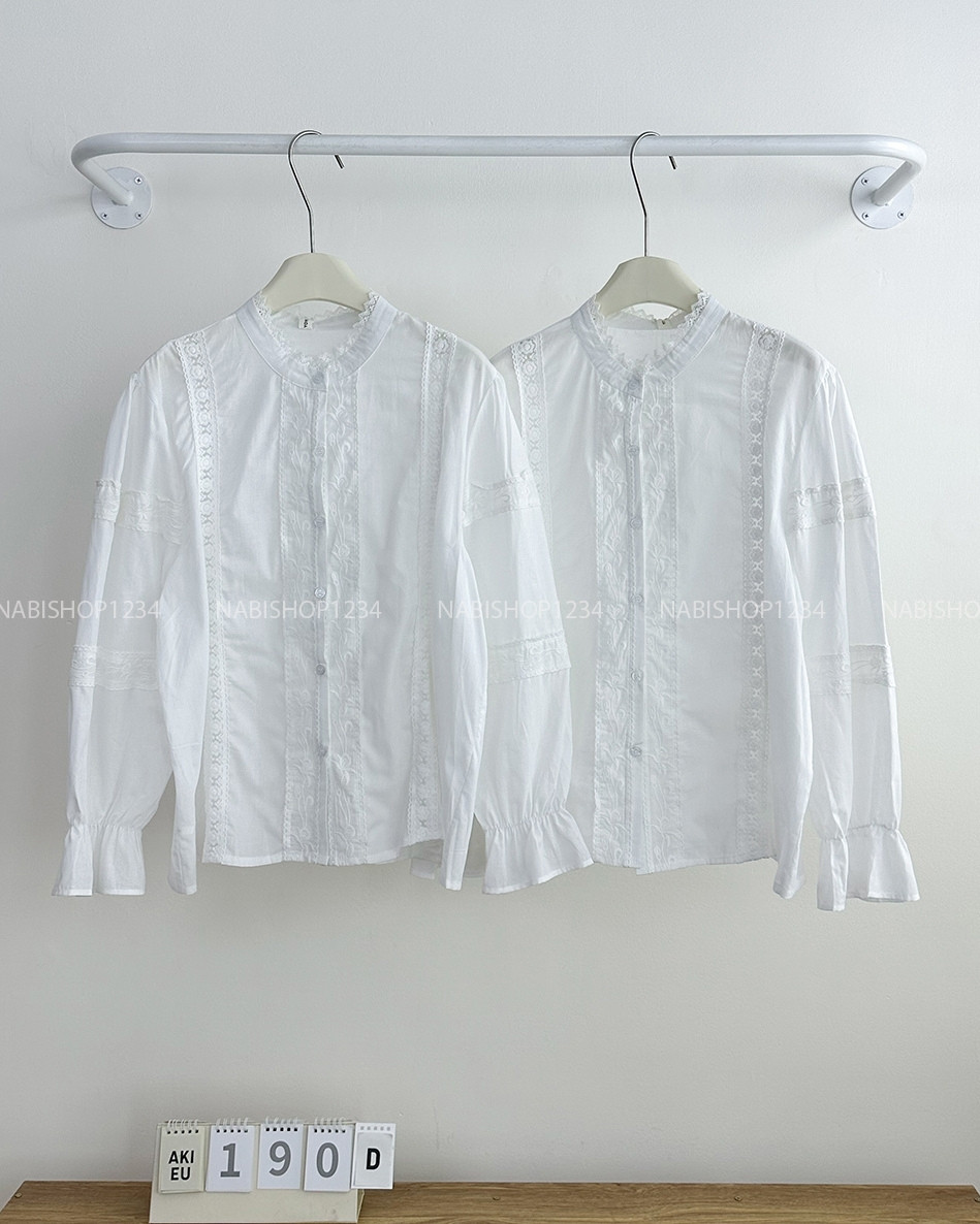 Áo Kiểu Số 190-D 2733 Ren Hoa Tay Loe