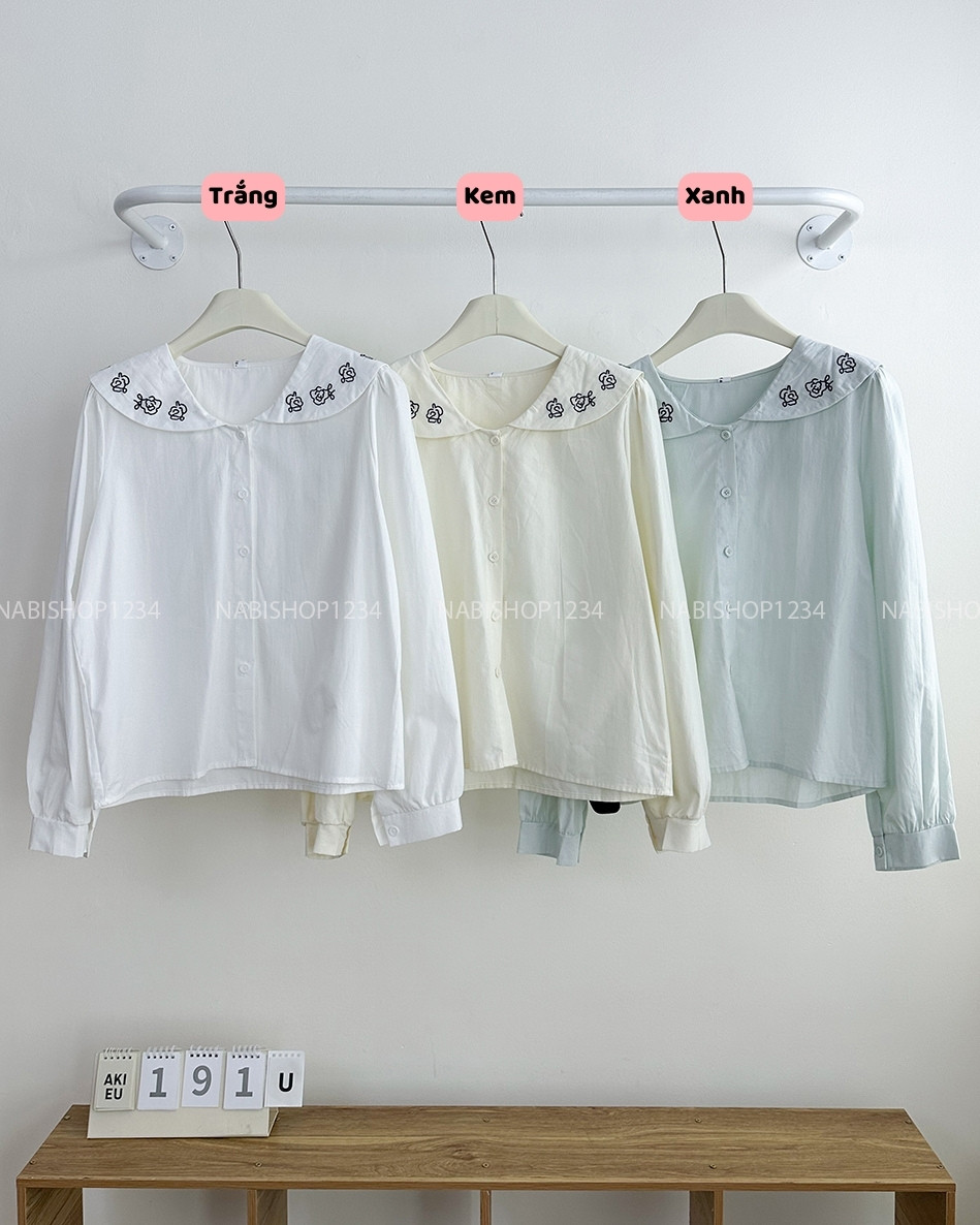 Áo Kiểu Số 191-U 8513 Cổ Thêu Hoa