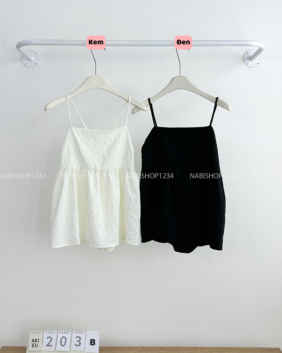 Áo Kiểu Số 203-B 3505 2 Dây Hoa Nổi