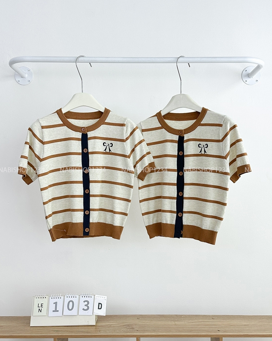 Áo Len Số 103-B Kẻ Thêu Nơ