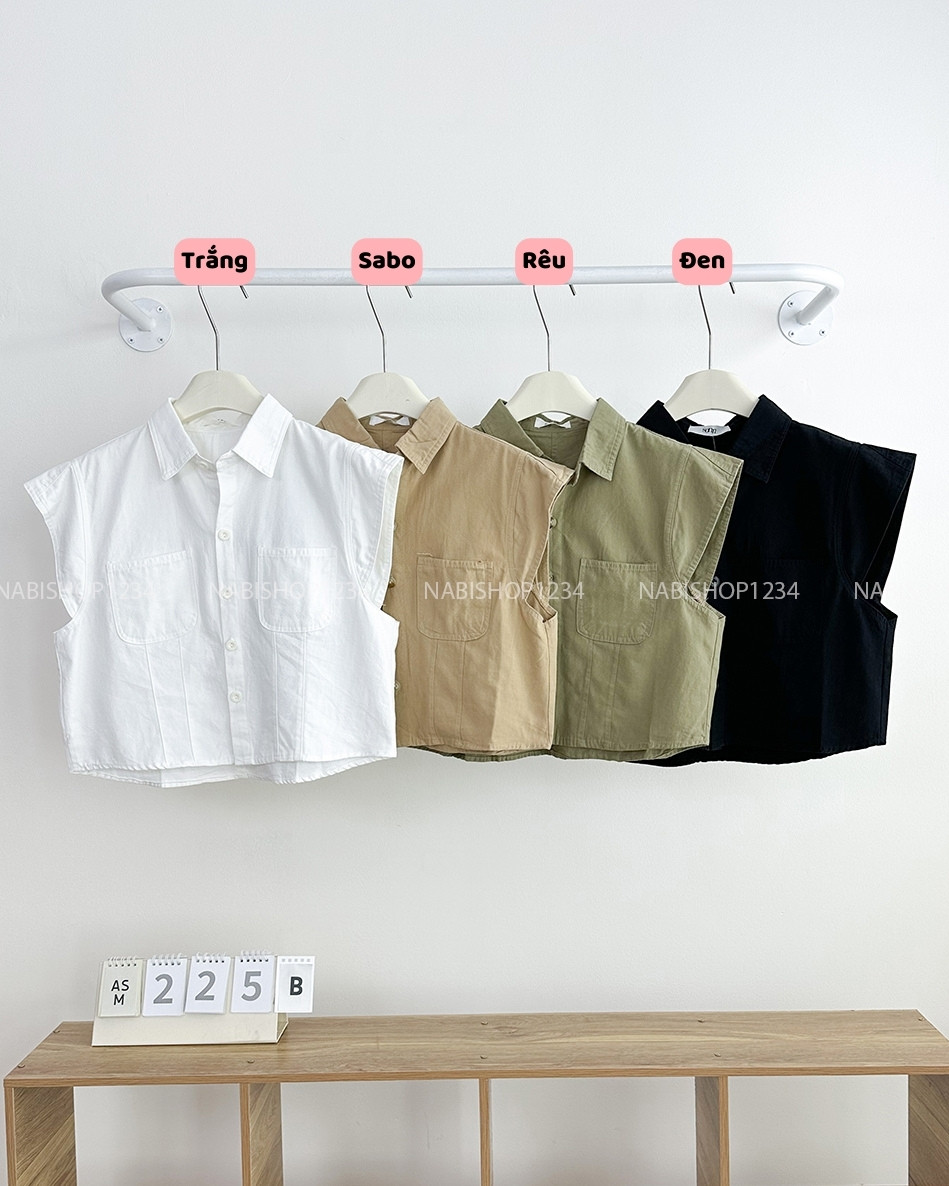 Áo Sơ Mi Số 225-B Tay Hến 2 Túi