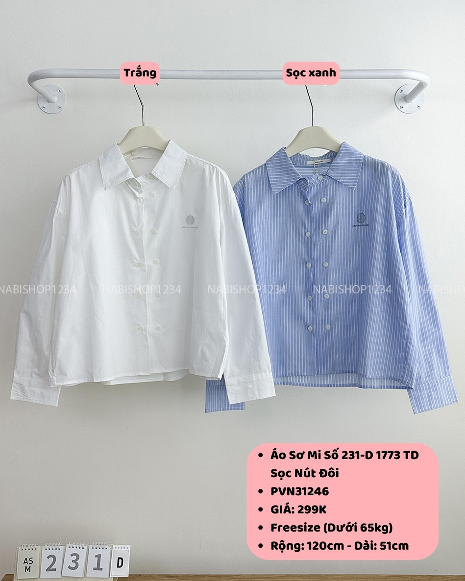 Áo Sơ Mi Số 231-D 1773 TD Sọc Nút Đôi