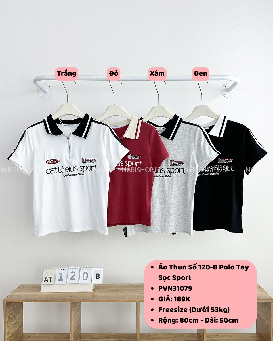 Áo Thun Số 120-B Polo Tay Sọc Sport