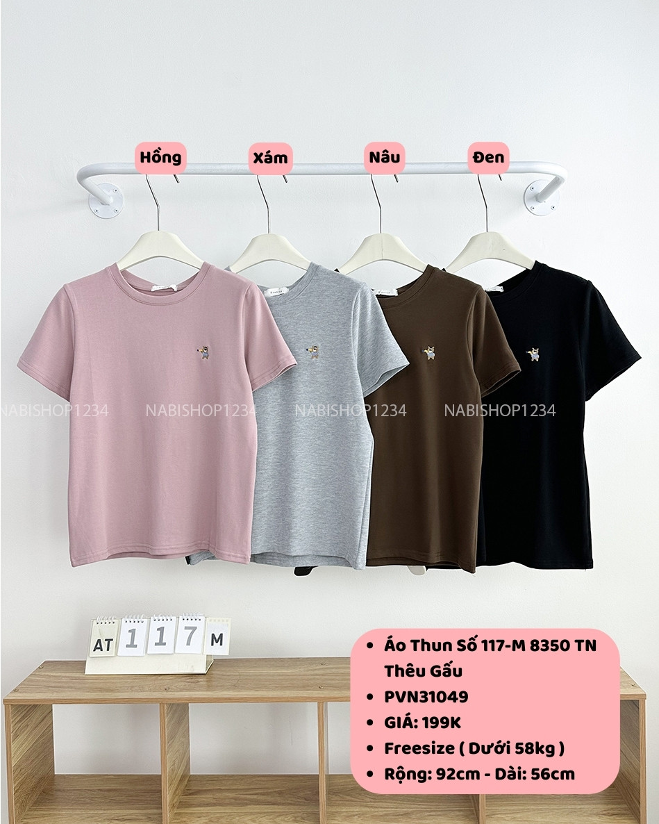 Áo Thun Số 117-M 8350 TN Thêu Gấu