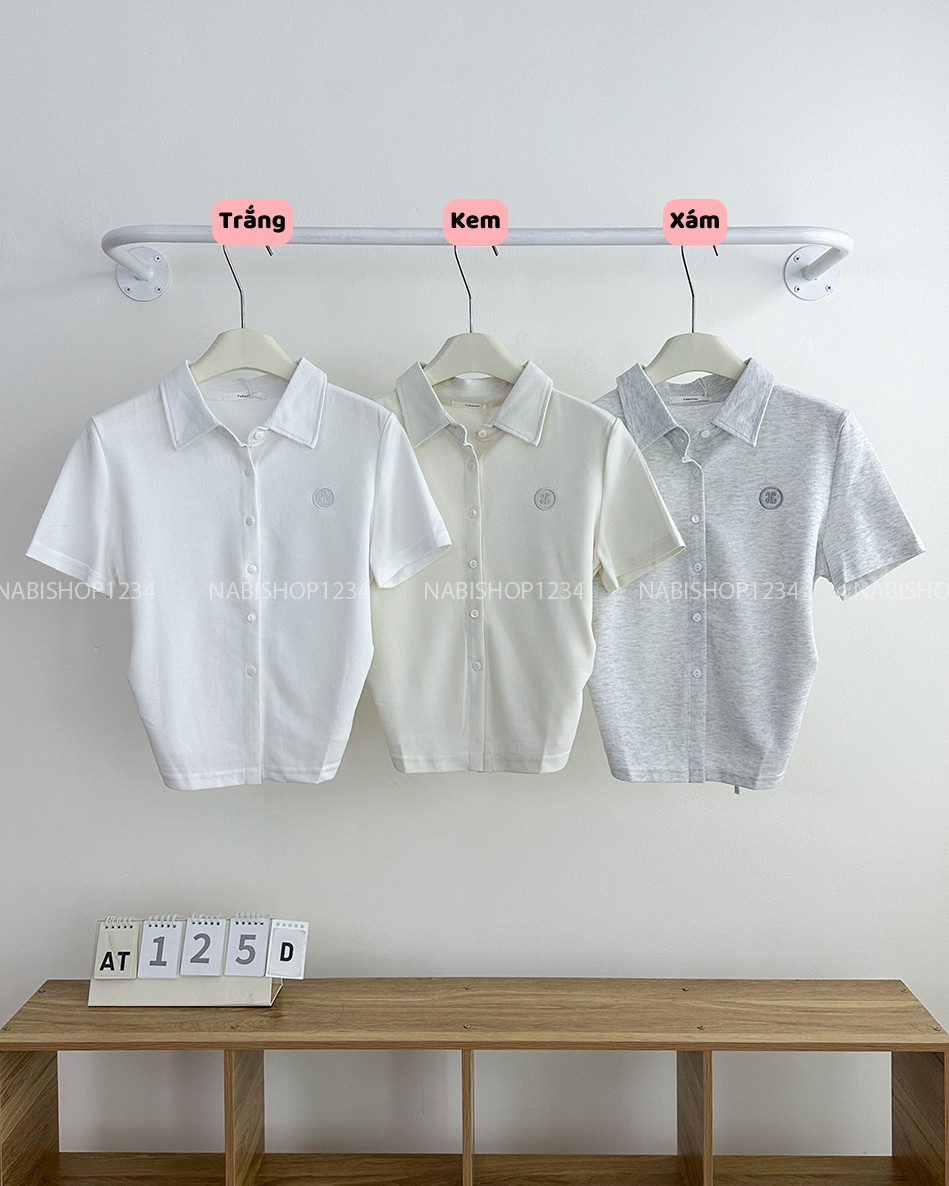Áo Thun Số 125-D 1671 Polo Logo Buộc Eo