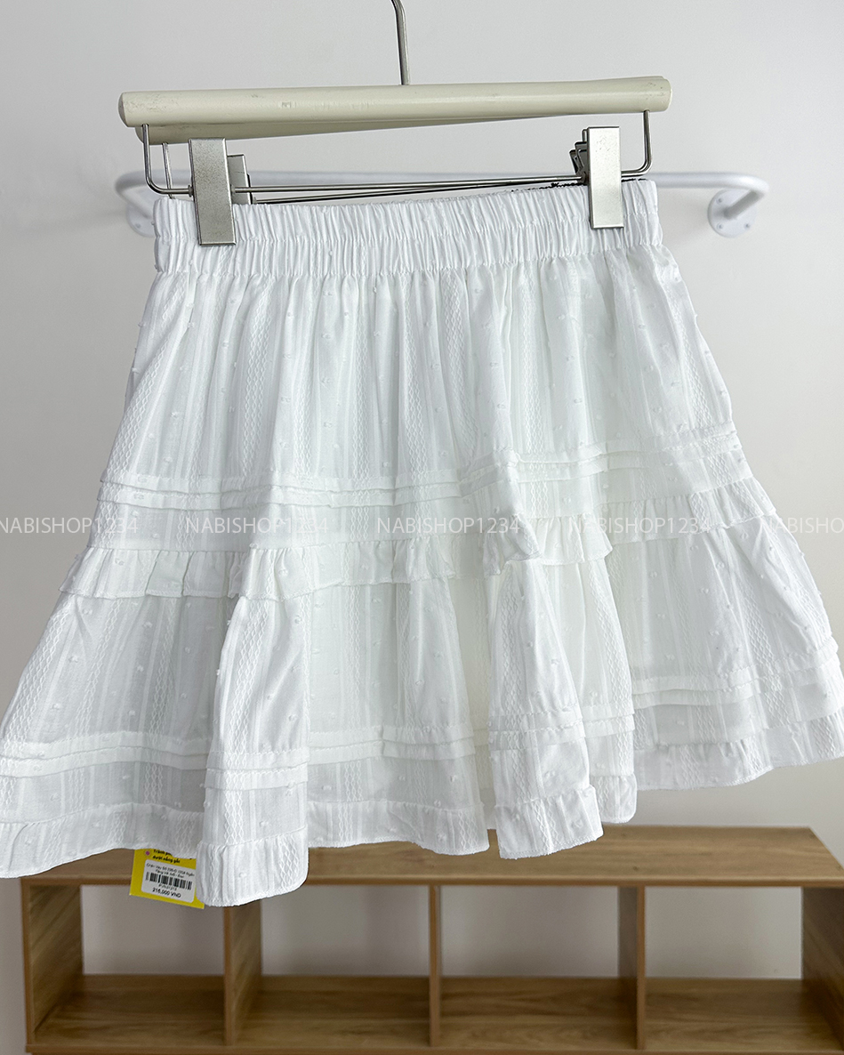 Chân Váy Số 226-D 1208 Ngắn Tầng Vải Nổi