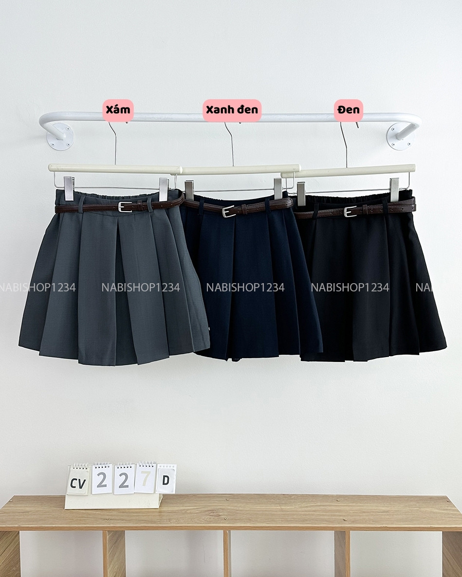 Chân Váy Số 227-D 86705 Ngắn Xếp Li + Nịt