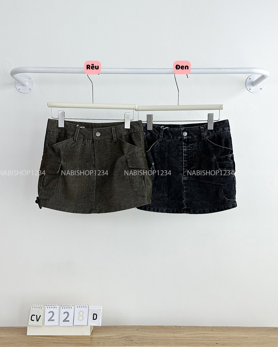Chân Váy Số 228-D 3236 Ngắn Tăm Túi Hộp