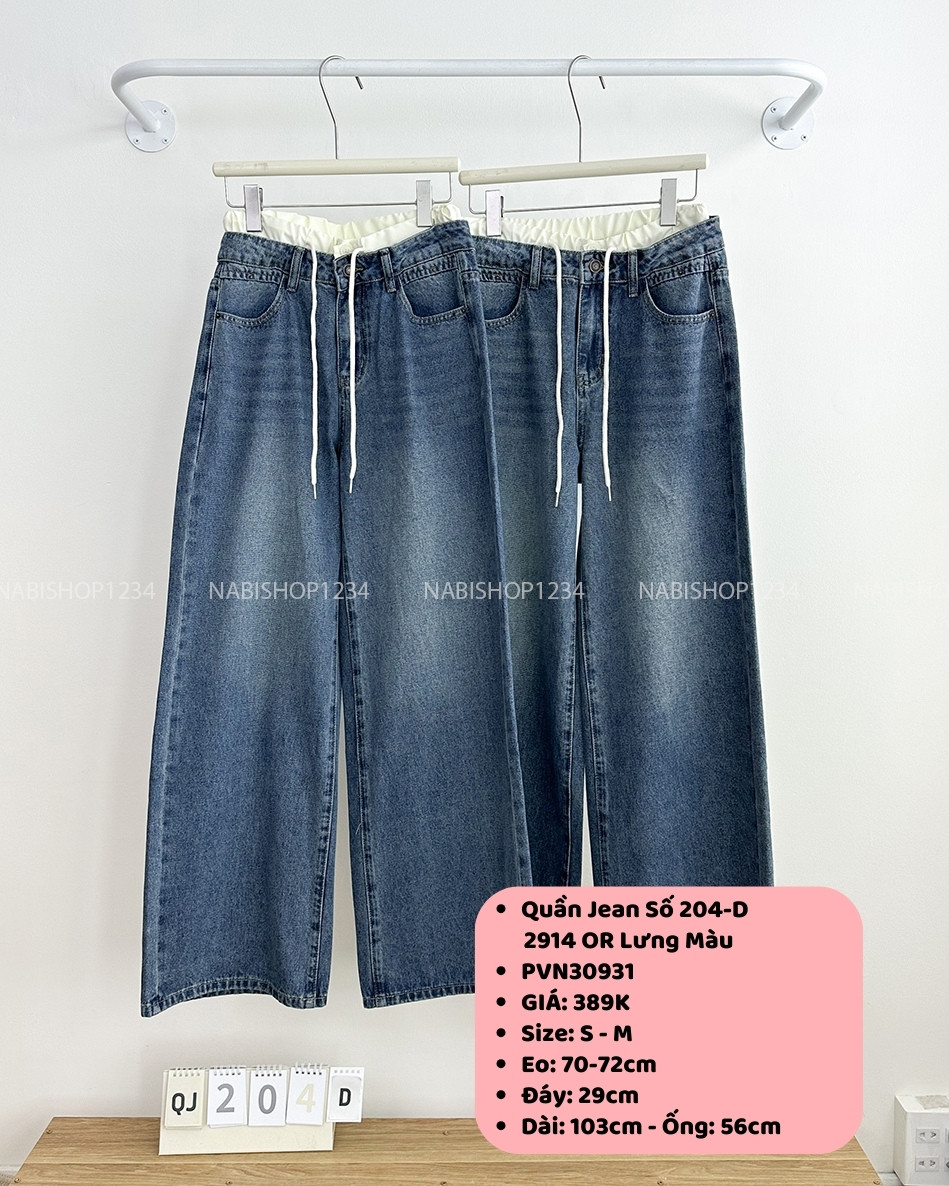 Quần Jean Số 204-D 2914 OR Lưng Màu