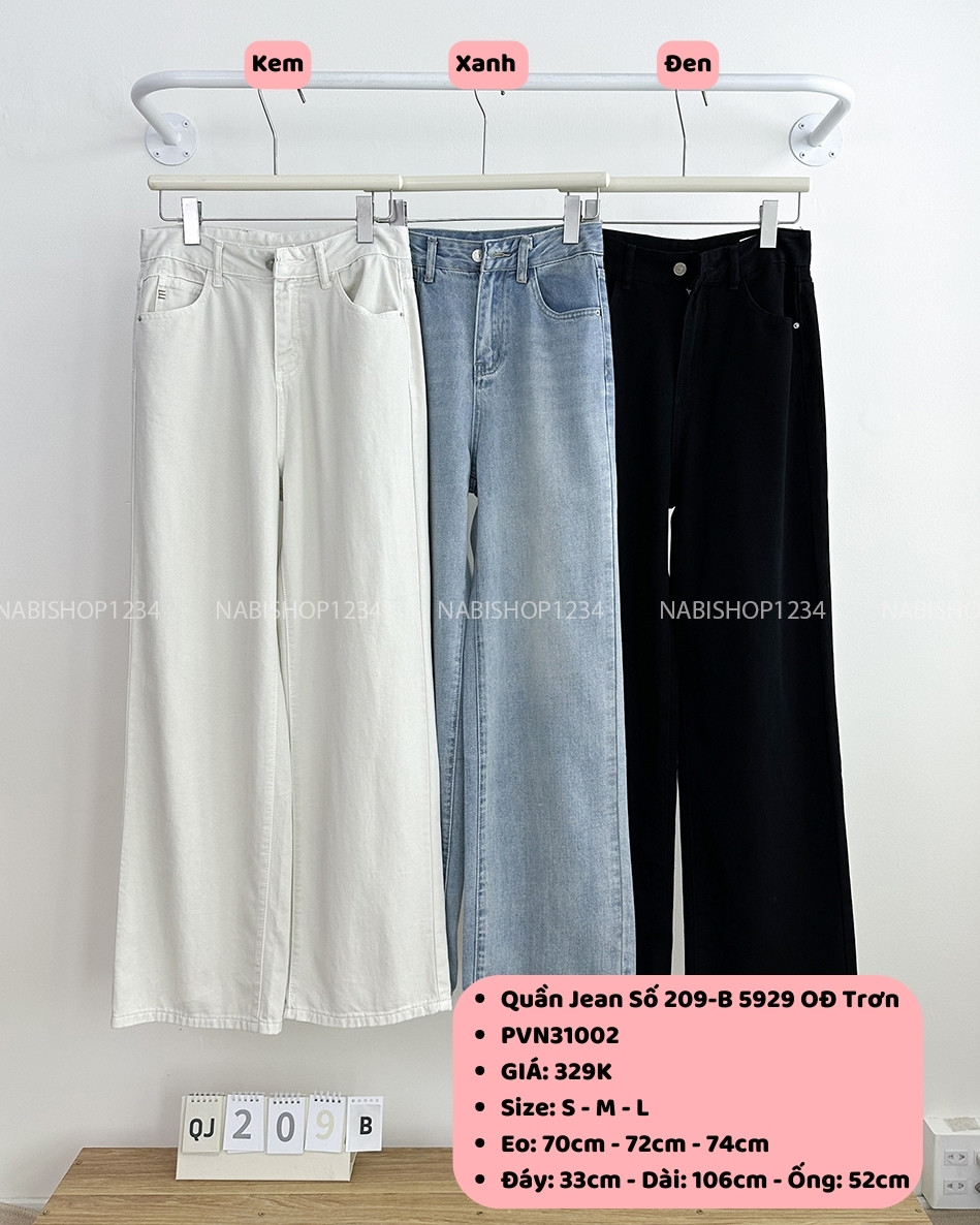 Quần Jean Số 209-B 5929 OĐ Trơn