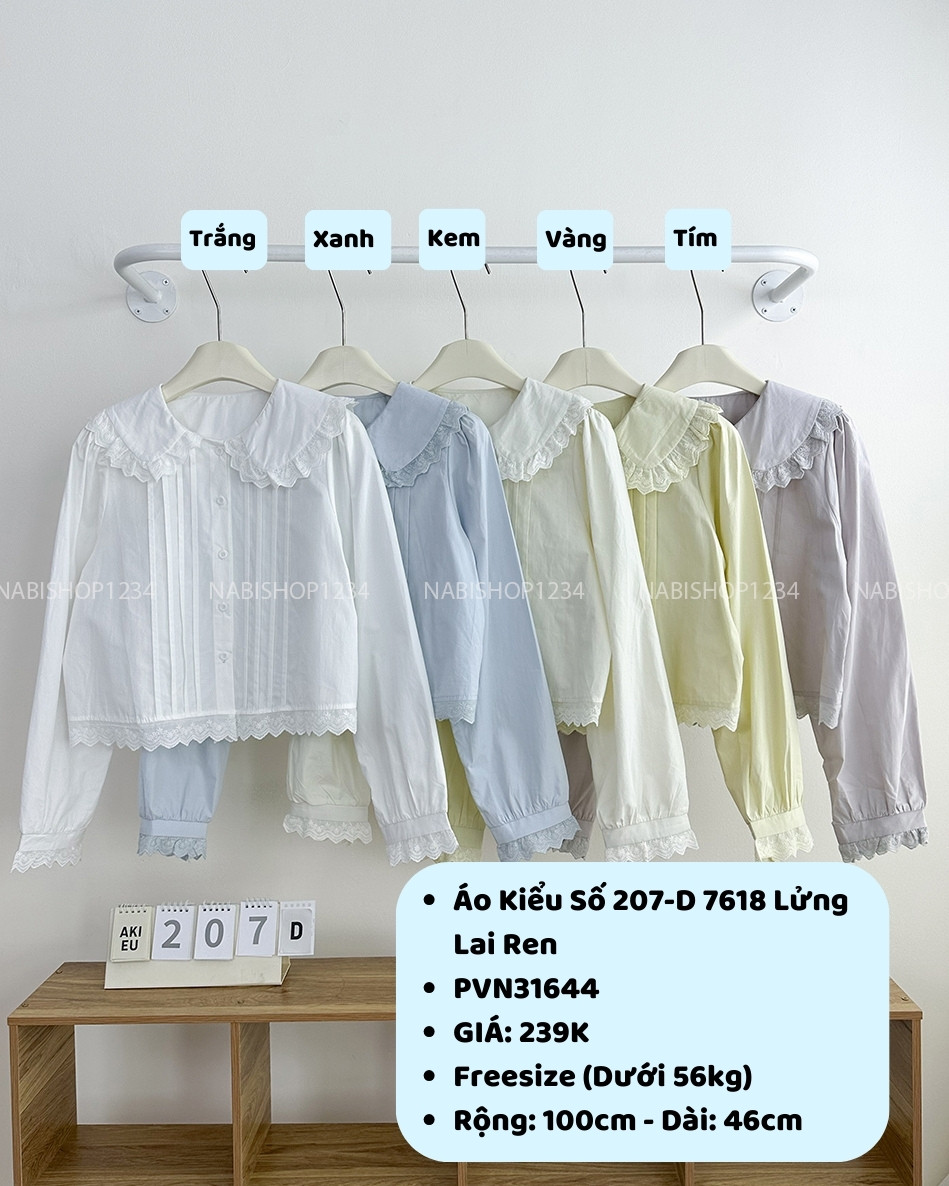 Áo Kiểu Số 207-D 7618 Lửng Lai Ren