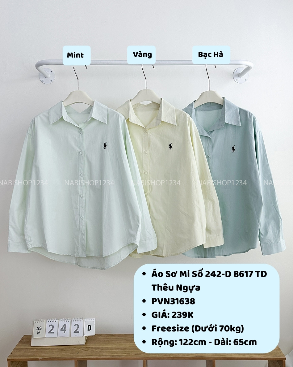 Áo Sơ Mi Số 242-D 8617 TD Thêu Ngựa