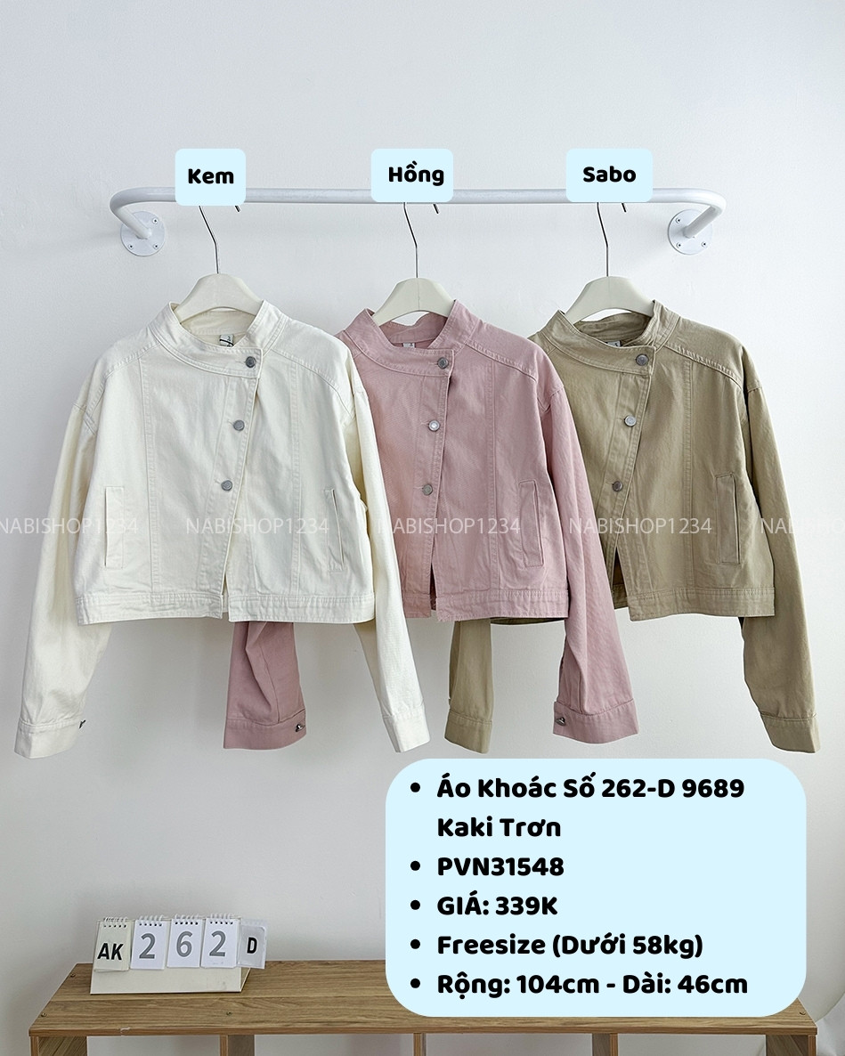 Áo Khoác Số 262-D 9689 Kaki Trơn