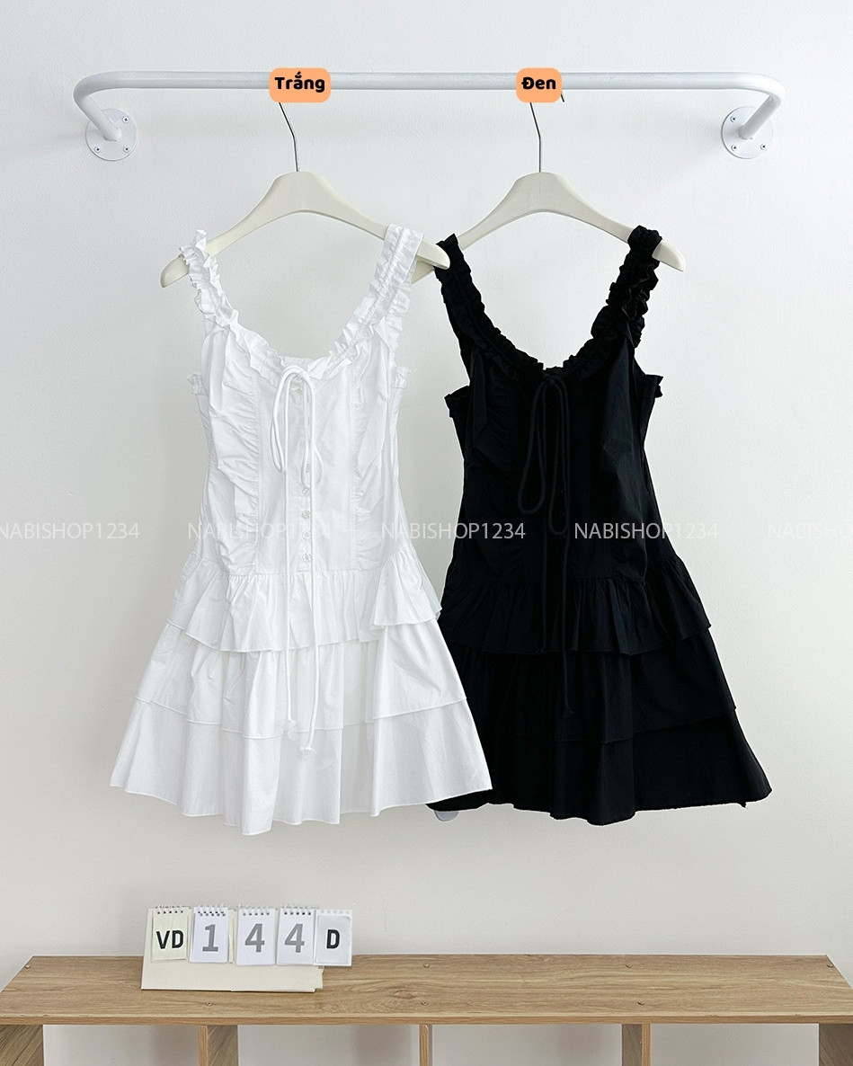Váy Số 144-D 3369 2 Dây Tầng Bèo