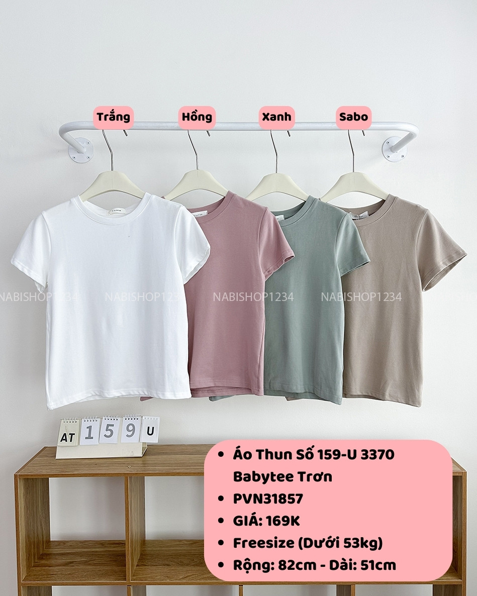 Áo Thun Số 159-U 3370 Babytee Trơn