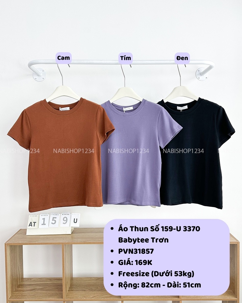 Áo Thun Số 159-U 3370 Babytee Trơn