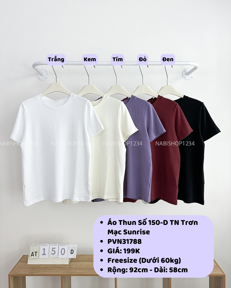Áo Thun Số 150-D TN Trơn Mạc Sunrise
