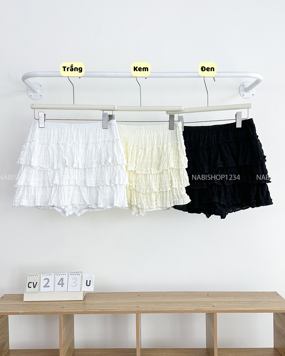 Chân Váy Số 243-U 1510 Ngắn 3 Tầng Bèo