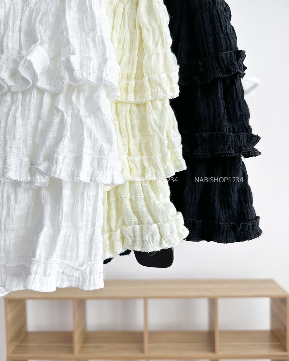 Chân Váy Số 243-U 1510 Ngắn 3 Tầng Bèo