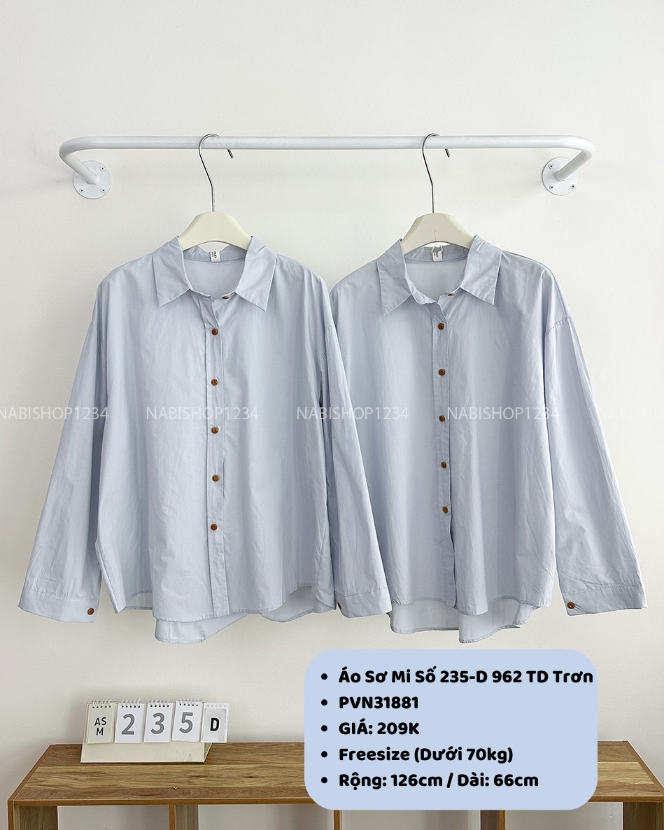 Áo Sơ Mi Số 235-D 962 TD Trơn